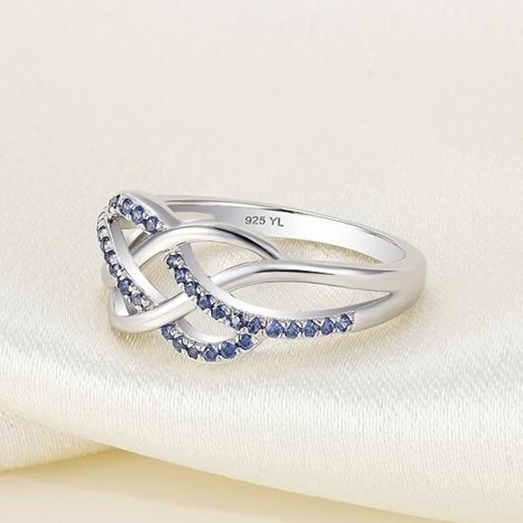 YL Celtic Knot Rings Twisted Knot Ring Birthstone Infinity Rings - December - Picture 6 of 6